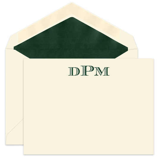 Upstanding Monogram Ecru Flat Note Cards
